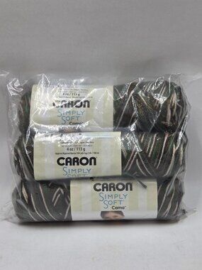 Caron Simply Soft Mash Camo Yarn 4 Oz 3 Skein Pack Multicolour Medium 4